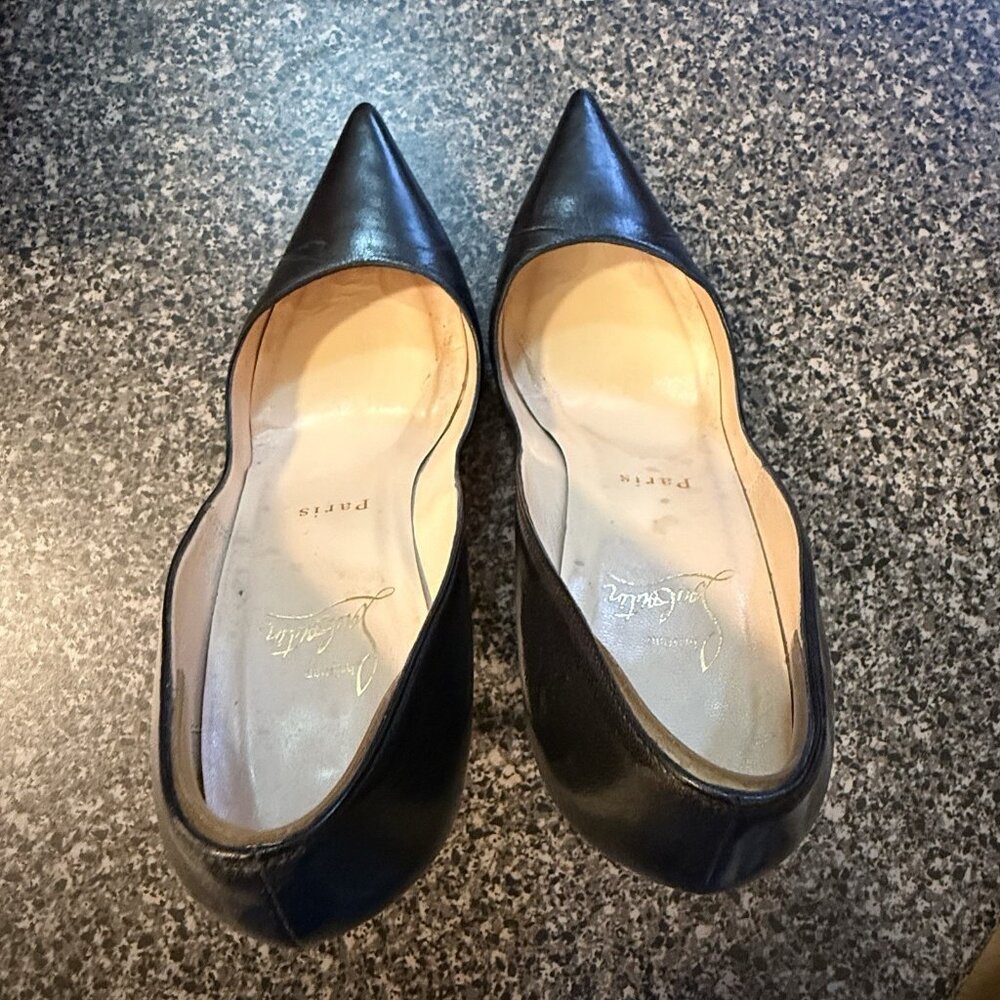 Christian Louboutin Simple Pump Black Leather Heels Box Dust Ba - Picture 2 of 10
